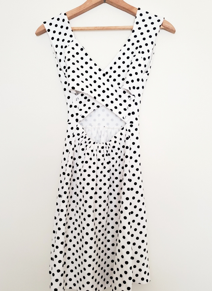 Anthropologie black and white polka dot tank dress - Picture 7 of 8